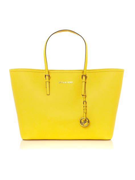 michael kors yellow tote jet pinkura